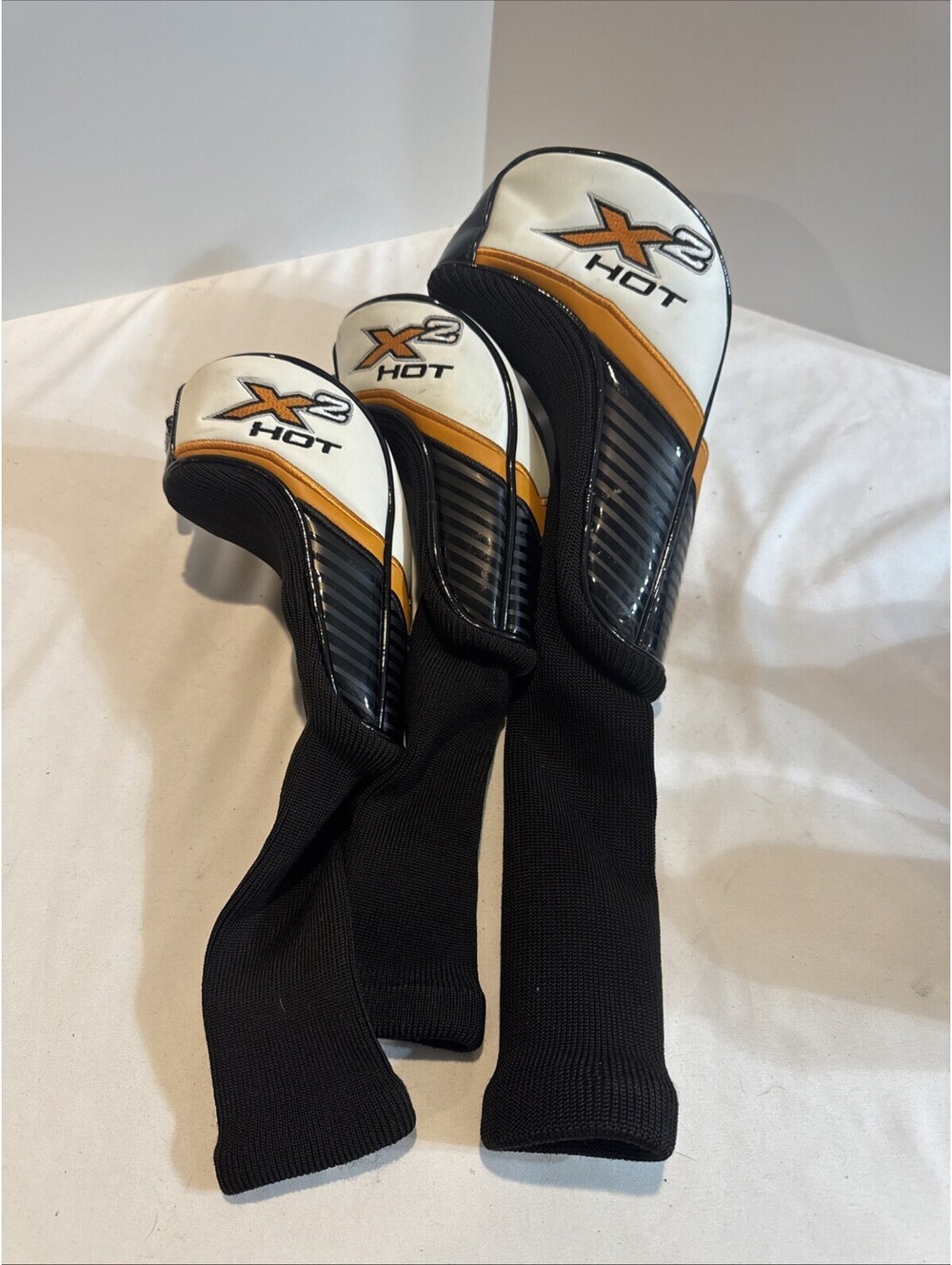 Set Of 3 Callaway X2 Hot Driveway & Fairway Wood Headcovers Fair Shape